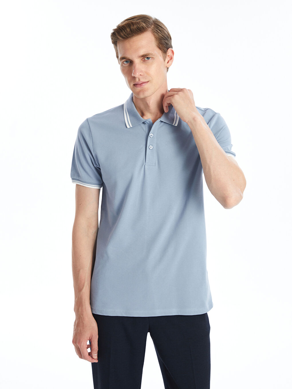 Polo Neck Short Sleeve Pike Men's T-shirt -S4BN18Z8-L8J