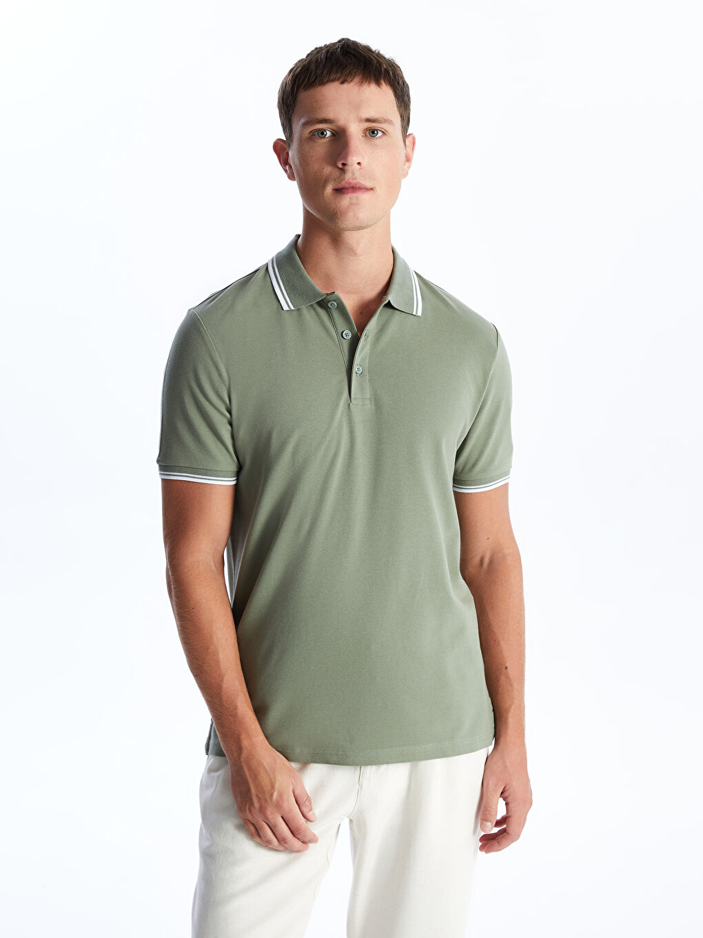 SOUTHBLUE Polo Neck Short Sleeve Pique Men's T-Shirt -S4BN18Z8-QR5