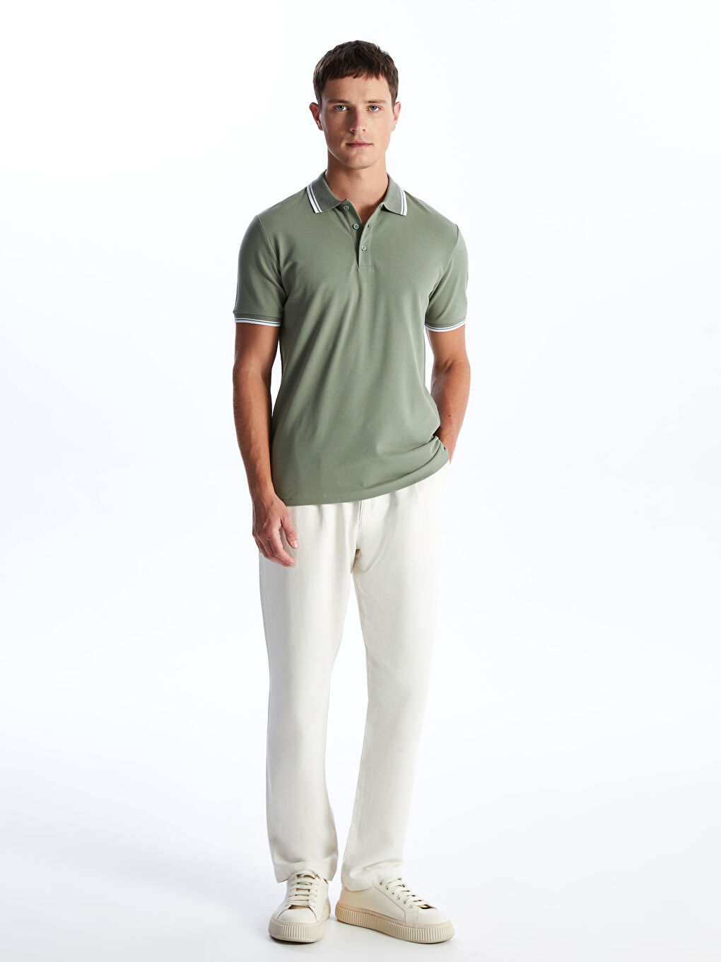 SOUTHBLUE Polo Neck Short Sleeve Pique Men's T-Shirt -S4BN18Z8-QR5