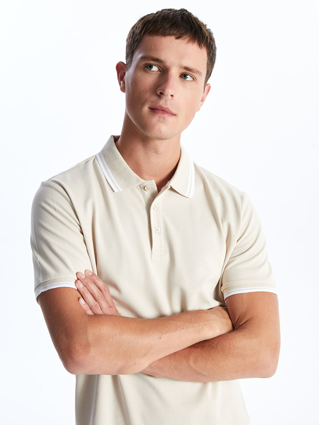 Polo Neck Short Sleeve Pique Men's T-Shirt -S4BN18Z8-QSC