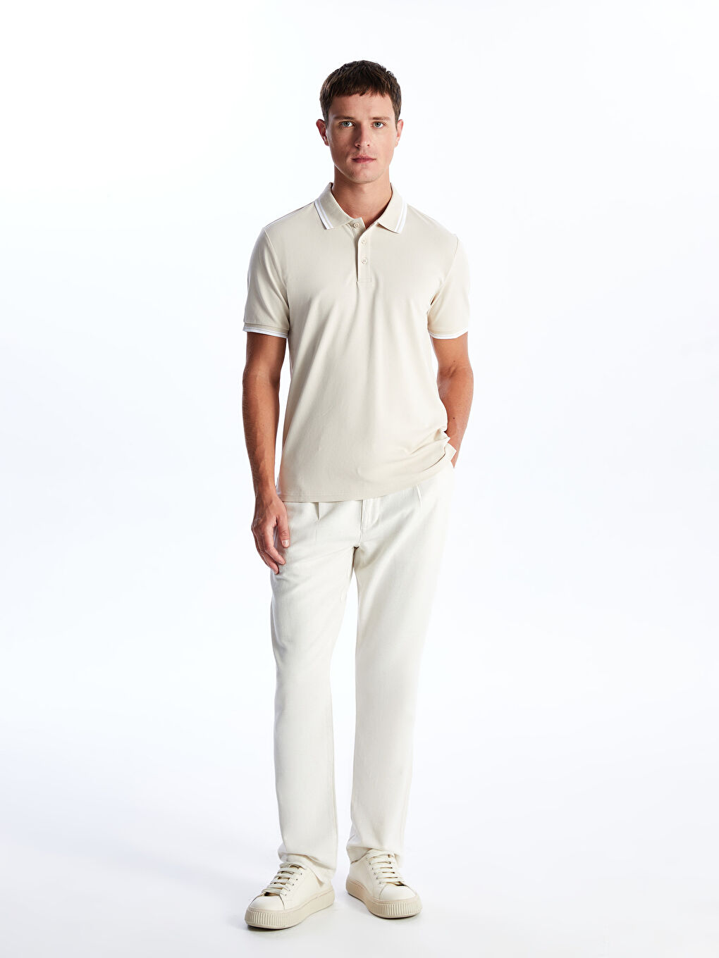 Polo Neck Short Sleeve Pique Men's T-Shirt -S4BN18Z8-QSC