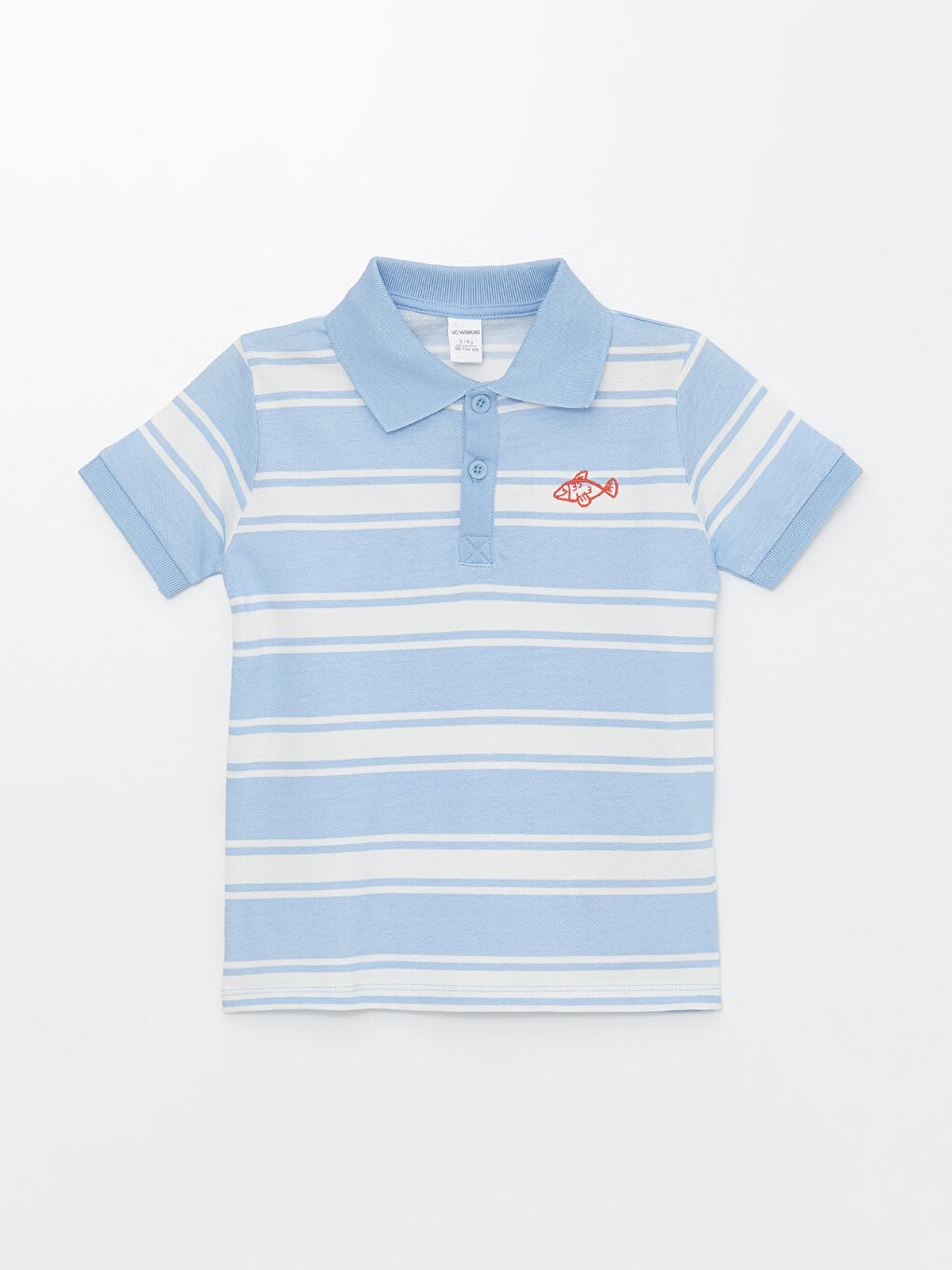 Polo Neck Short Sleeve Striped Baby Boy T-Shirt -S4BN20Z1-LEL