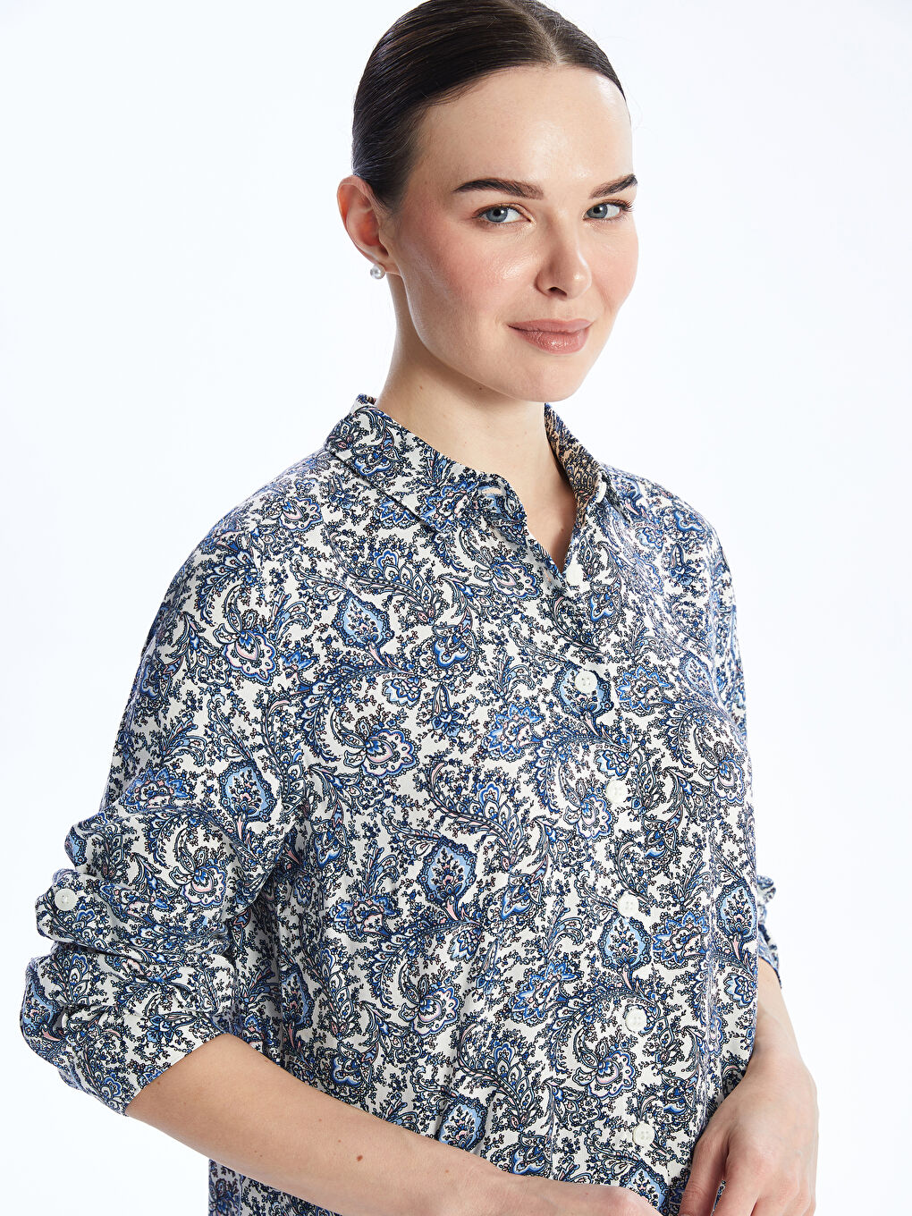 Cămașă Cu Mânecă Lungă Cu Model Pentru Femei-2