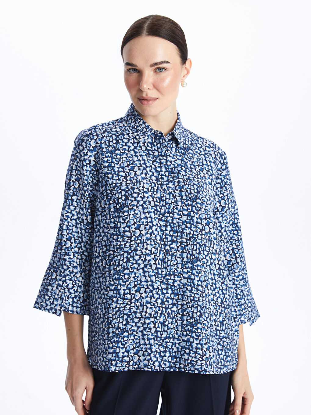 Patterned Women's Shirt -S4BN39Z8-LSJ