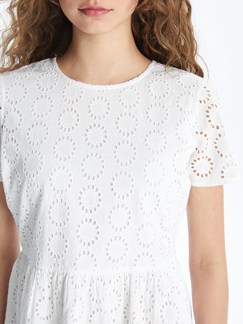 Bicycle Collar Self-Patterned Short Sleeve Women's Dress -S4BN68Z8-Q6K
