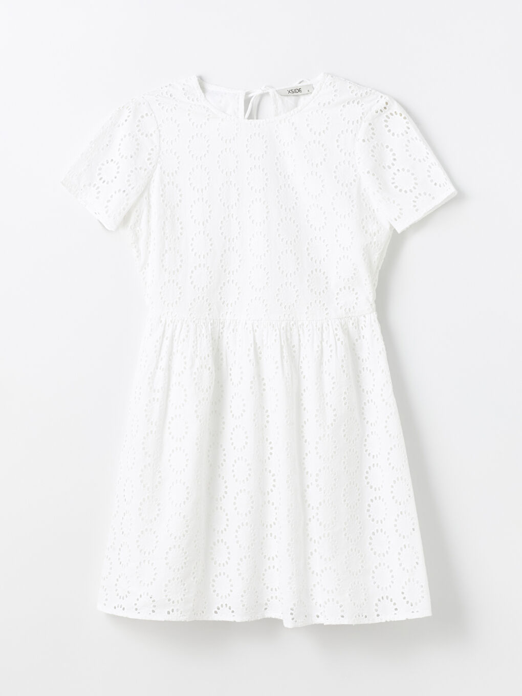 Bicycle Collar Self-Patterned Short Sleeve Women's Dress -S4BN68Z8-Q6K