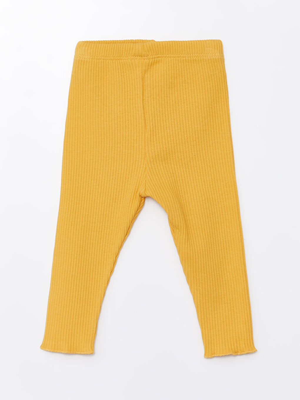Sarı Basic Fitilli Kız Bebek Tayt-1