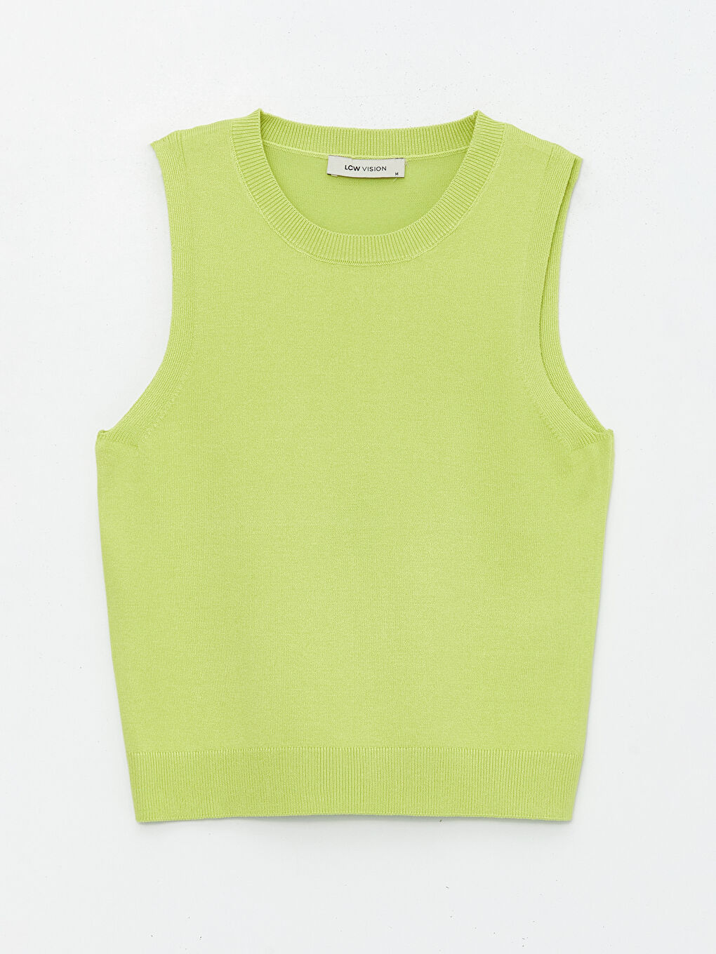 Women's Crew Neck Plain Knitwear Sweater Vest-5