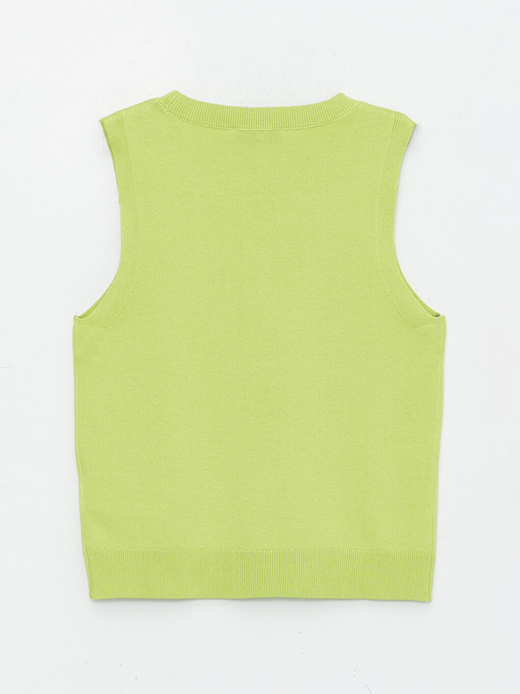 Women's Crew Neck Plain Knitwear Sweater Vest-6