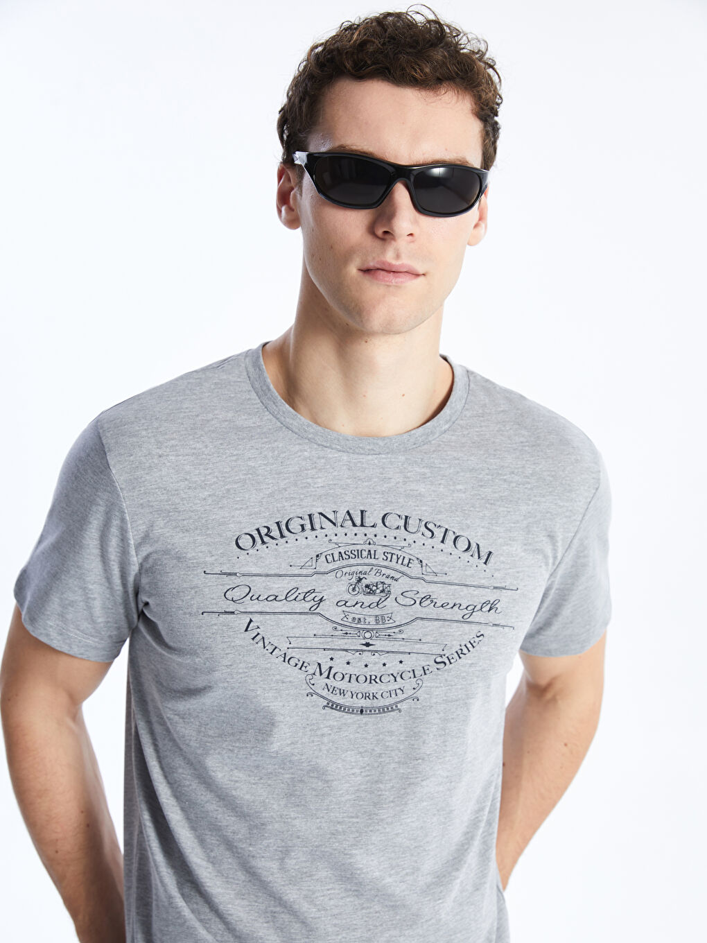 Crew Neck Short Sleeve Printed Men's T-Shirt