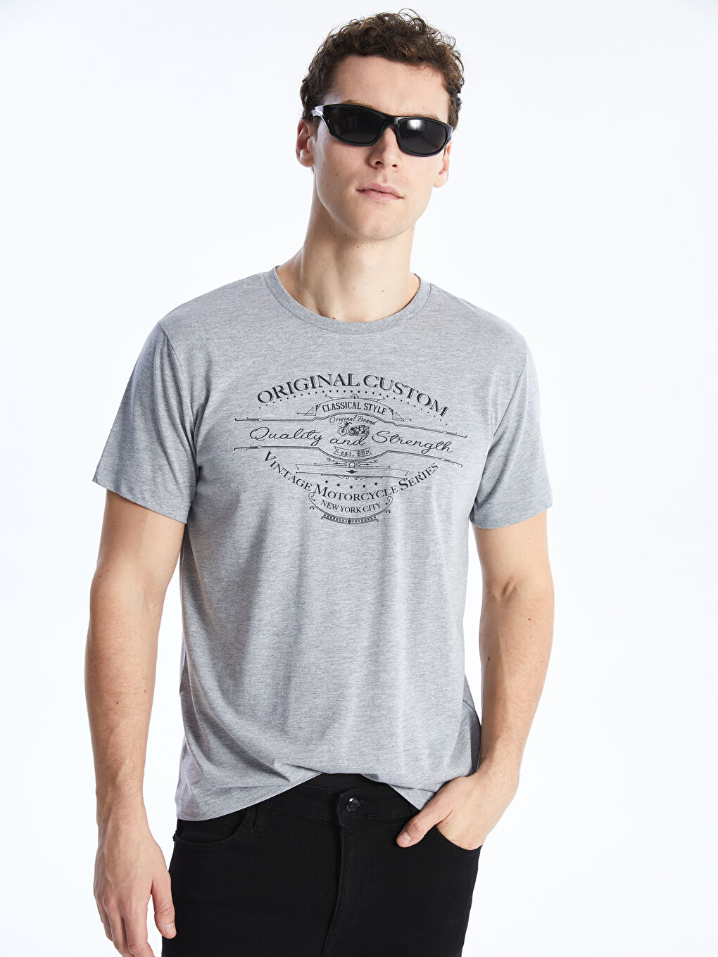 Crew Neck Short Sleeve Printed Men's T-Shirt-1