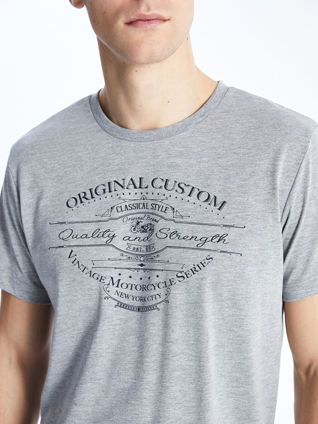 Crew Neck Short Sleeve Printed Men's T-Shirt-3