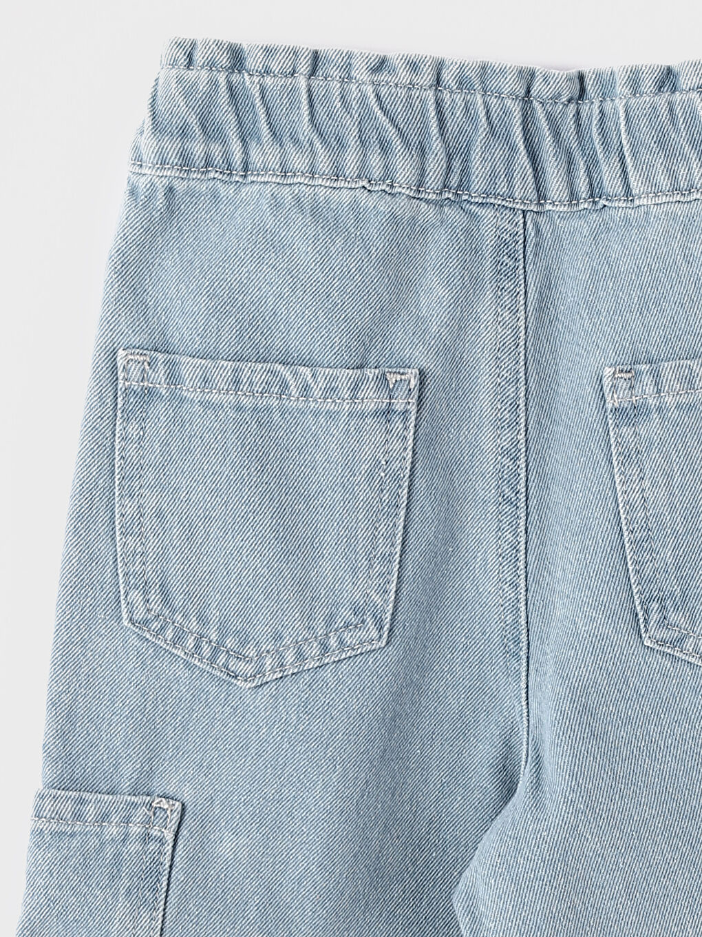 Elasticated Waist Wideleg Girls' Cargo Jeans-3