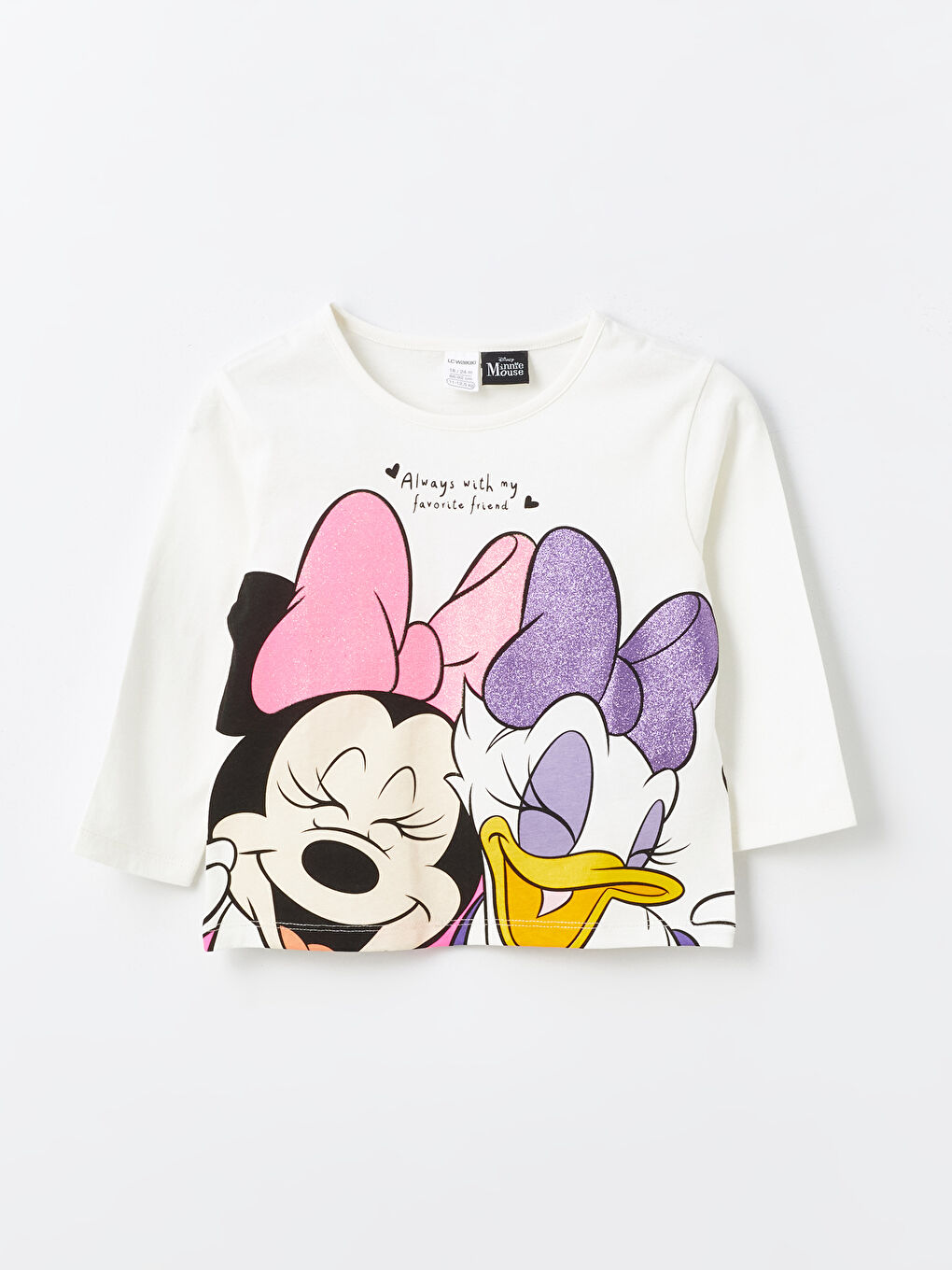 Crew Neck Long Sleeve Minnie Mouse Printed Baby Girl T-shirt -S4BQ50Z1-R9J