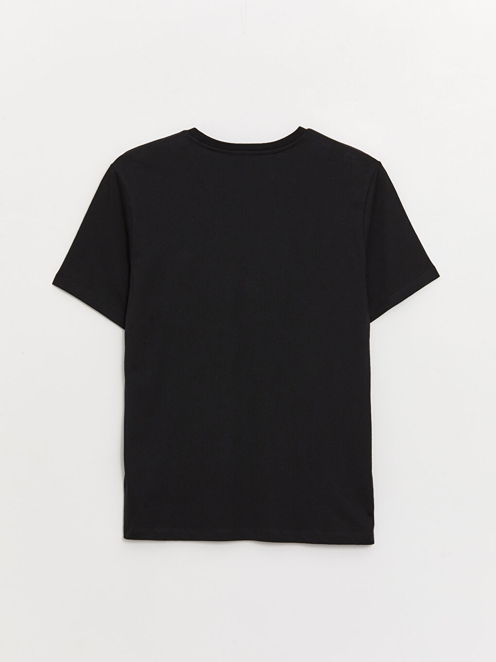 Siyah Bisiklet Yaka Kısa Kollu Baskılı Penye Erkek Tişört-6