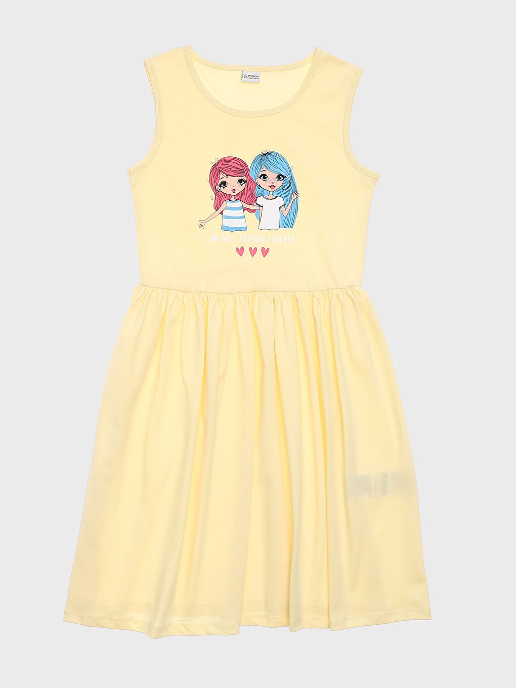 فستان للبنات بياقة دائرية