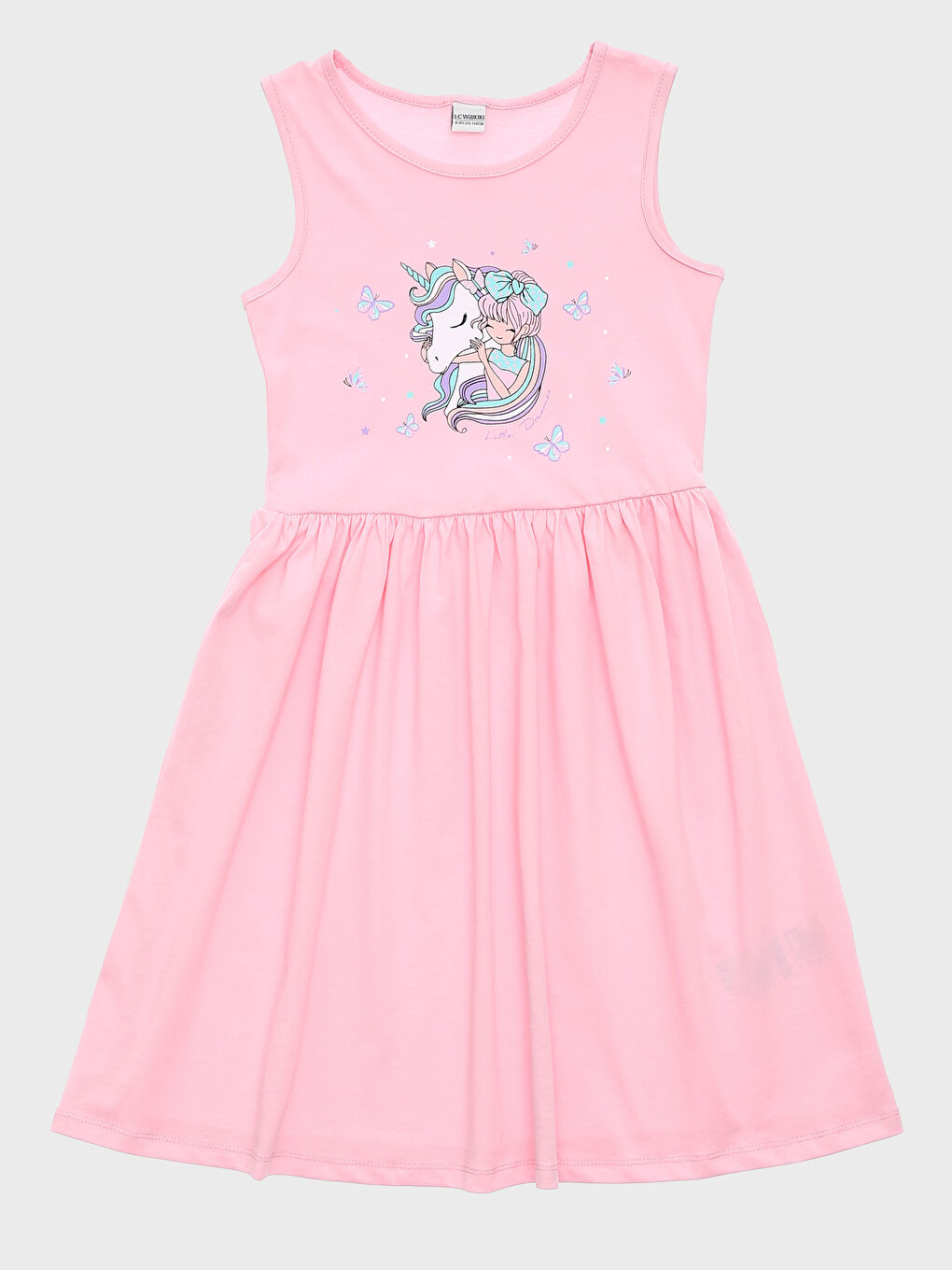 فستان للبنات بياقة دائرية