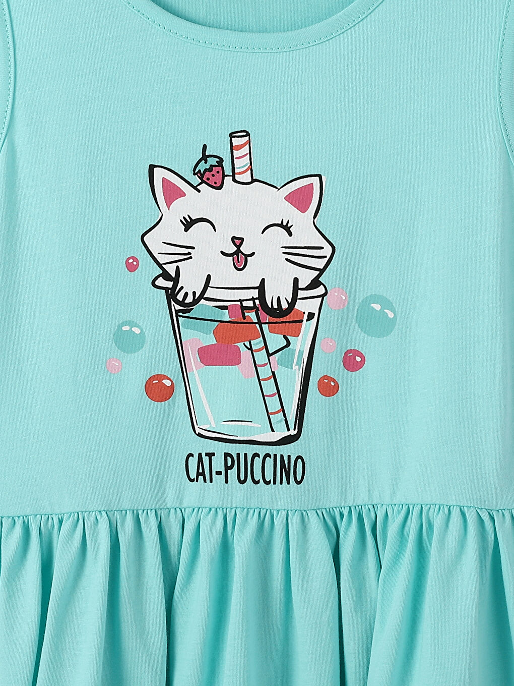 Crew Neck Girls' Dress-3