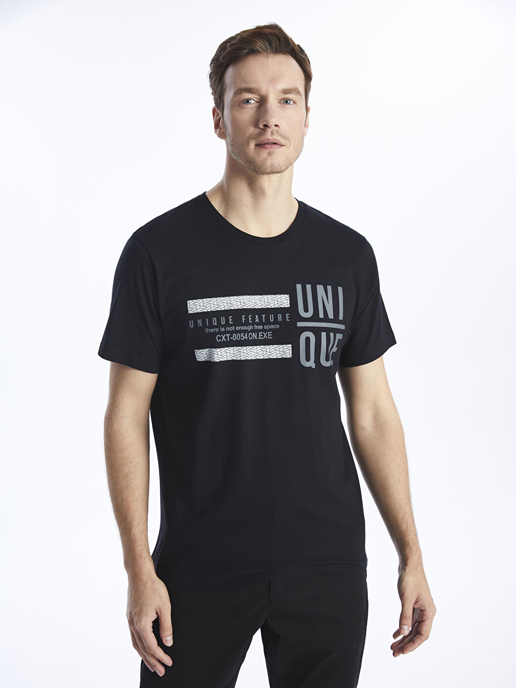 LCW ECO Crew Neck Short Sleeve Printed Combed Cotton Men's T-shirt -S4BQ66Z8-CVL