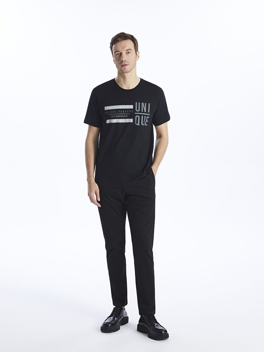 LCW ECO Crew Neck Short Sleeve Printed Combed Cotton Men's T-shirt -S4BQ66Z8-CVL