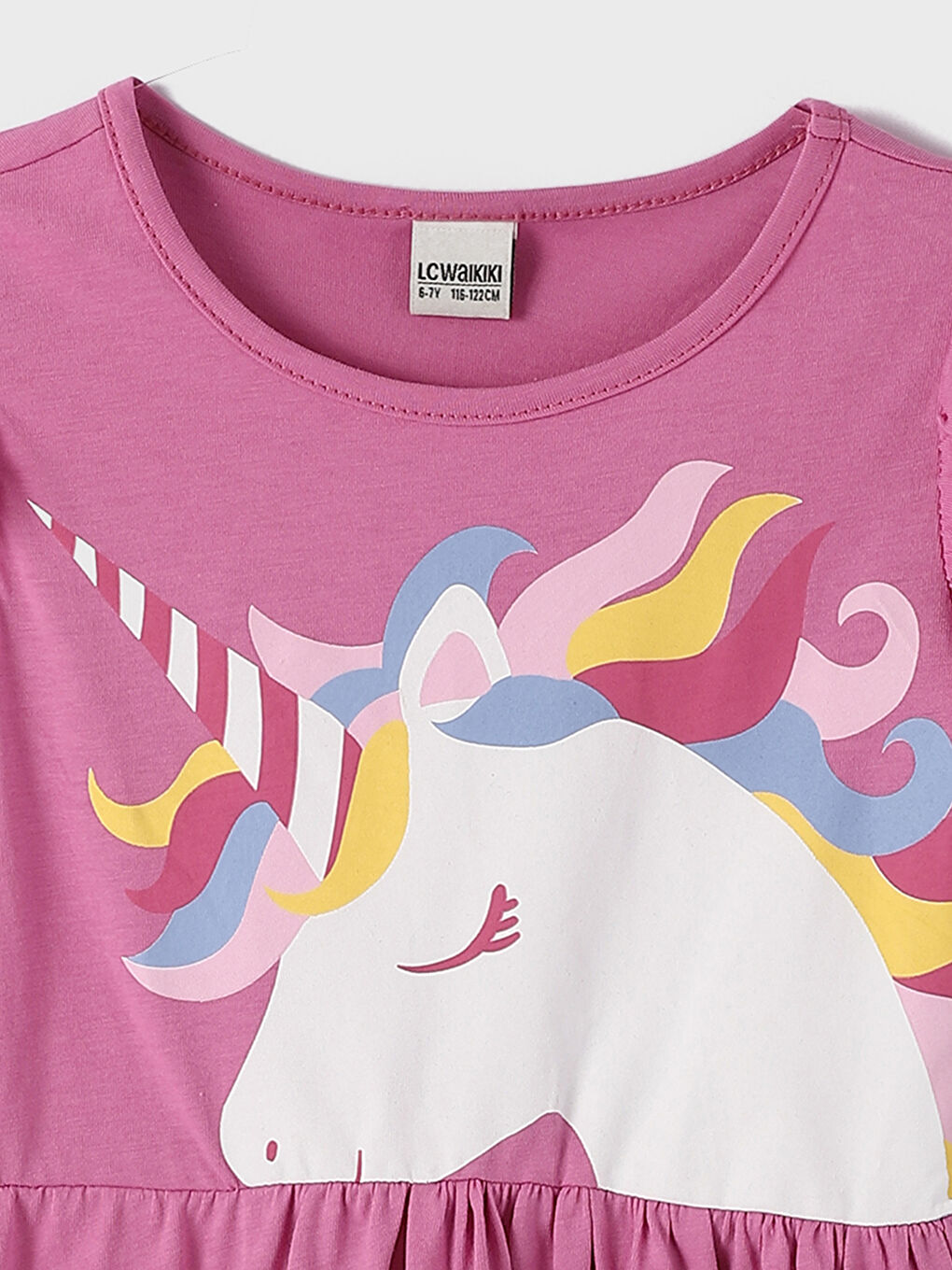 فستان للبنات بياقة دائرية-2