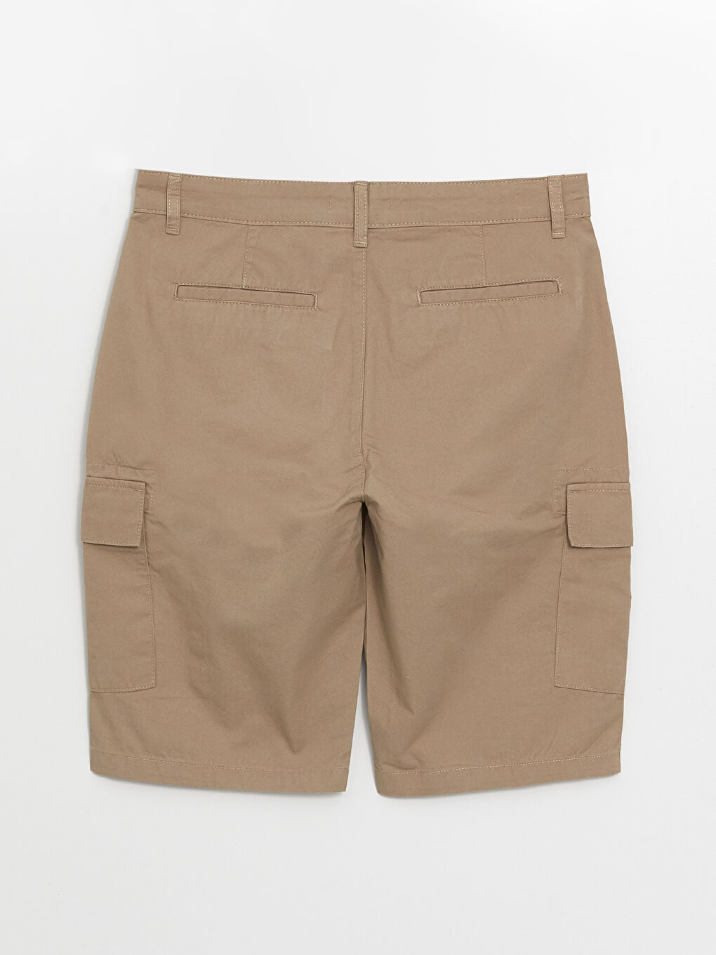 Bej Rahat Kalıp Gabardin Erkek Bermuda Şort-6