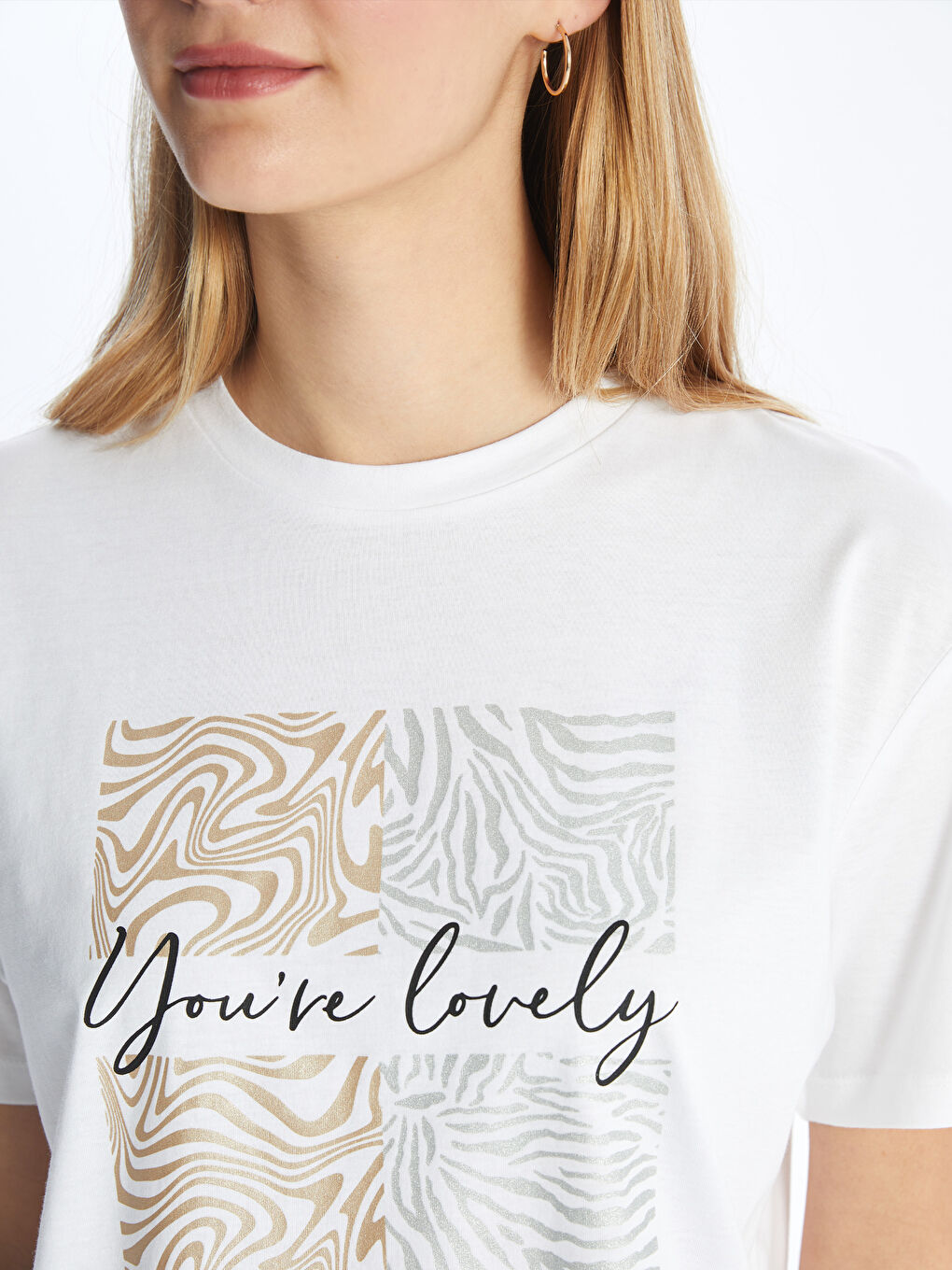 Crew Neck Printed Short Sleeve Women's Tunic-3