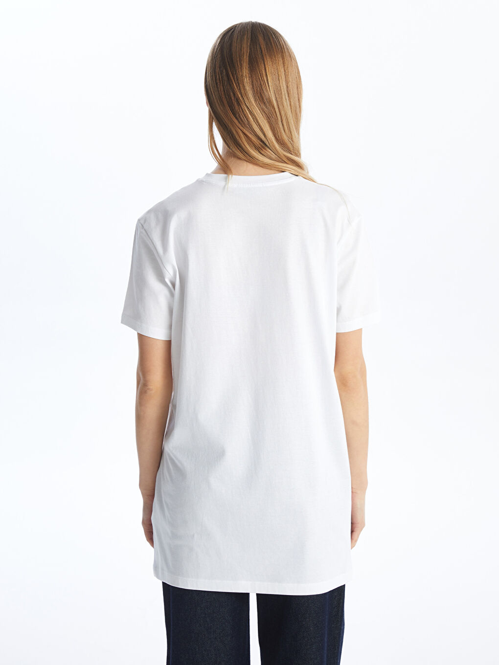 Crew Neck Printed Short Sleeve Women's Tunic-4