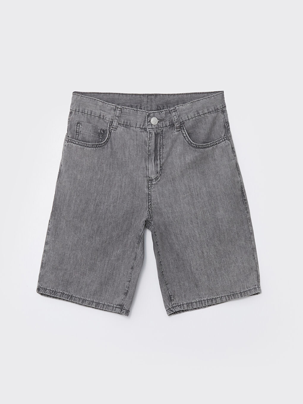 LCW Kids Gri Rodeo Basic Erkek Çocuk Jean Şort