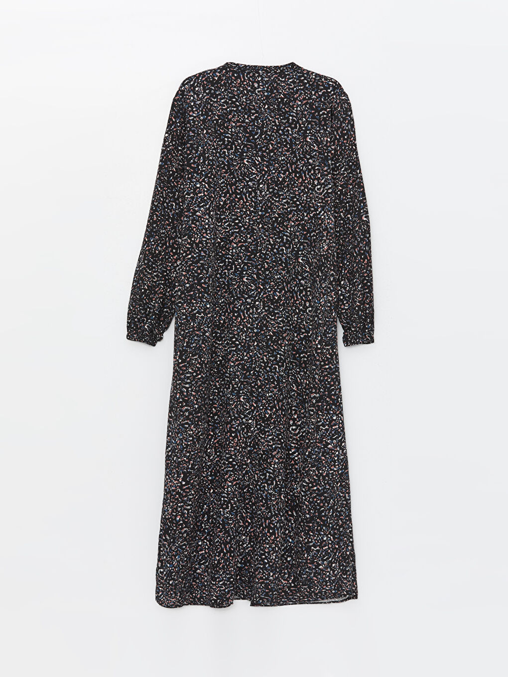 Karışık Bisiklet Yaka Desenli Uzun Kollu Kadın Elbise-6