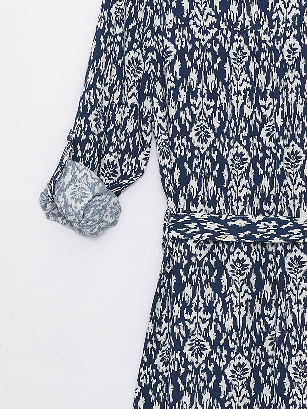 LCW Grace Patterned Long Sleeve Women's Shirt Dress -S4BR92Z8-LS3