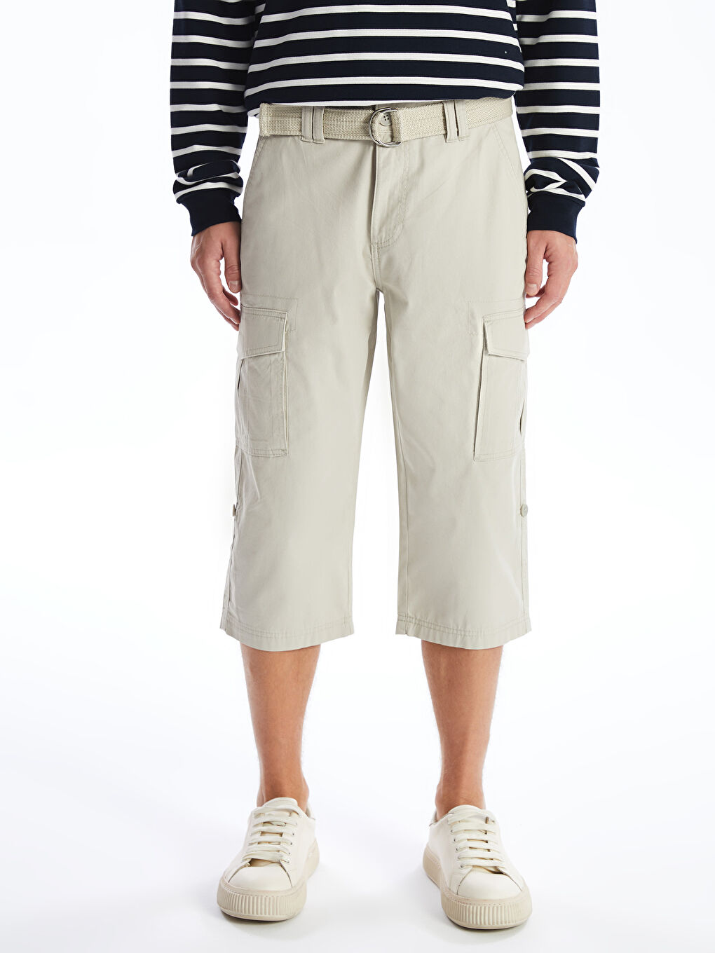 Bej Standart Kalıp Erkek Roller Şort-2