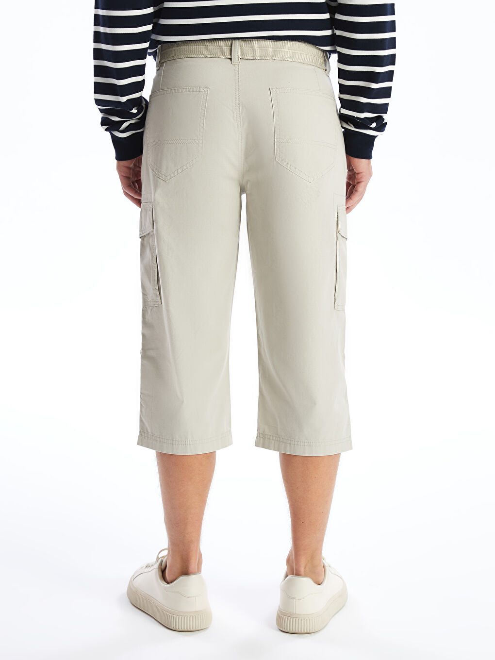 Bej Standart Kalıp Erkek Roller Şort-3