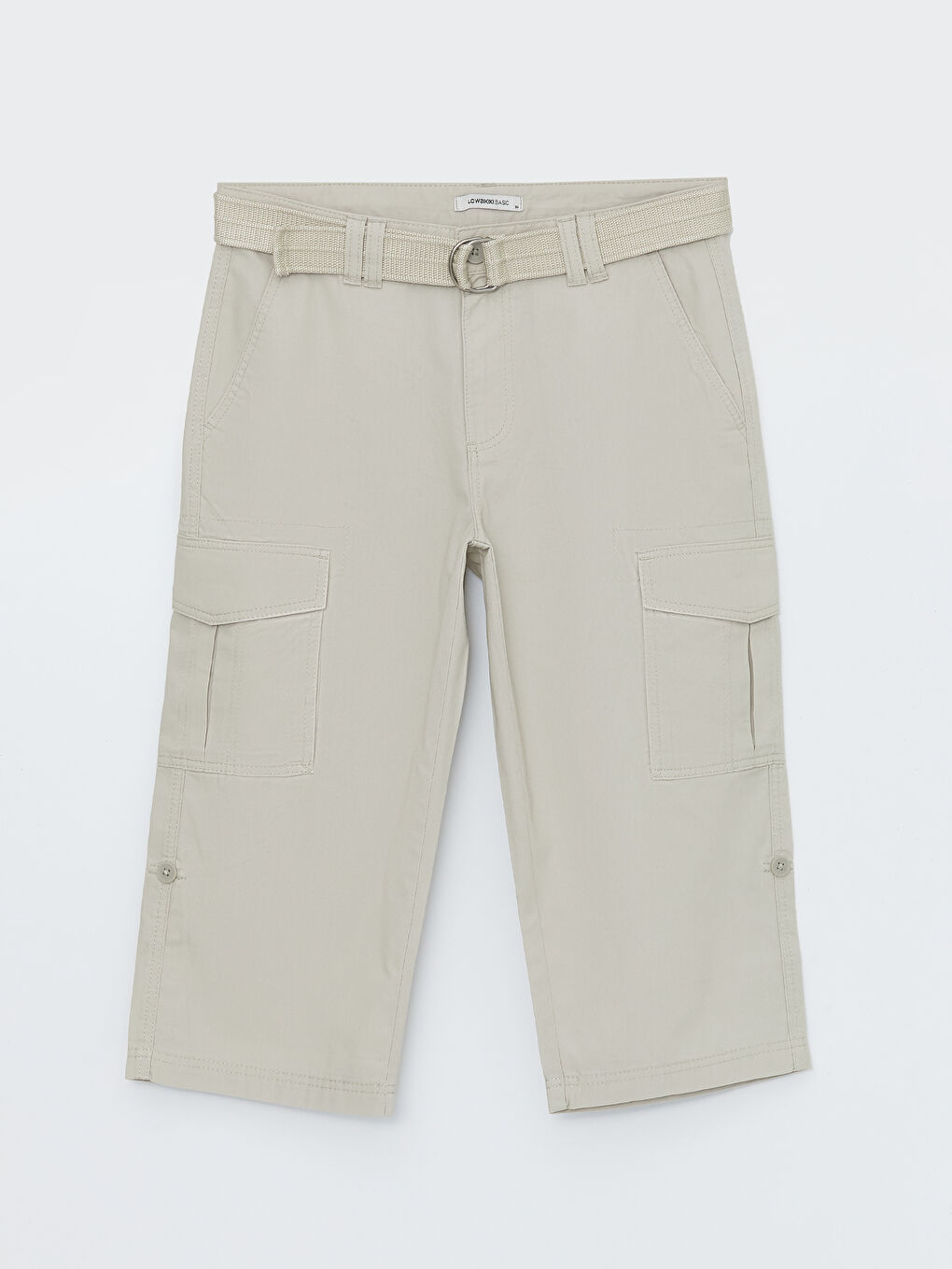 Bej Standart Kalıp Erkek Roller Şort-5