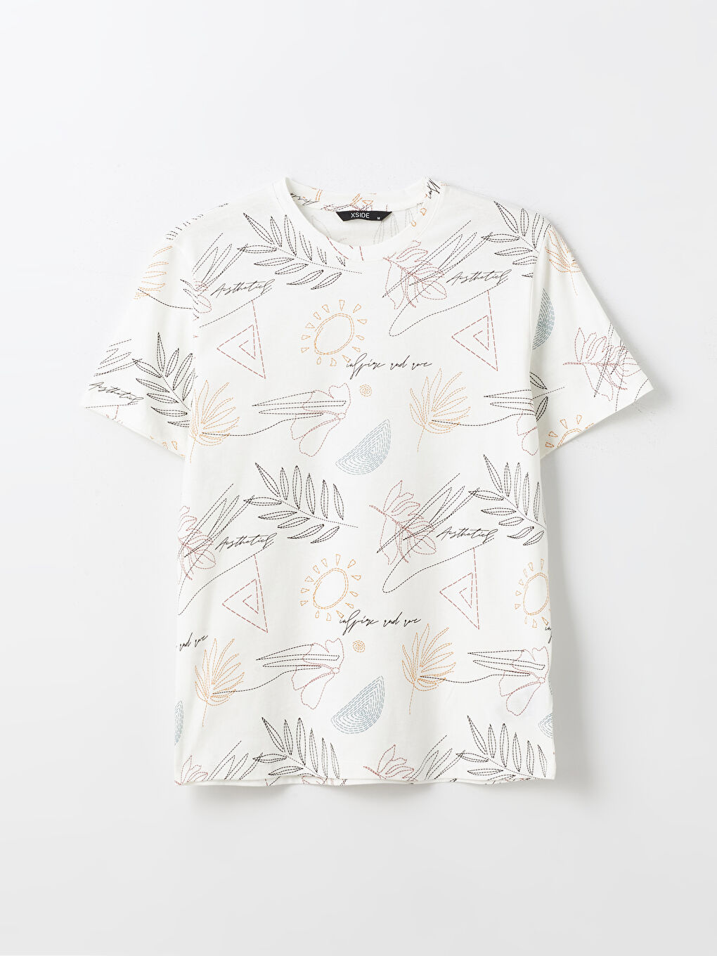 Crew Neck Short Sleeve Printed Combed Cotton Men's T-shirt -S4BS59Z8-EEW