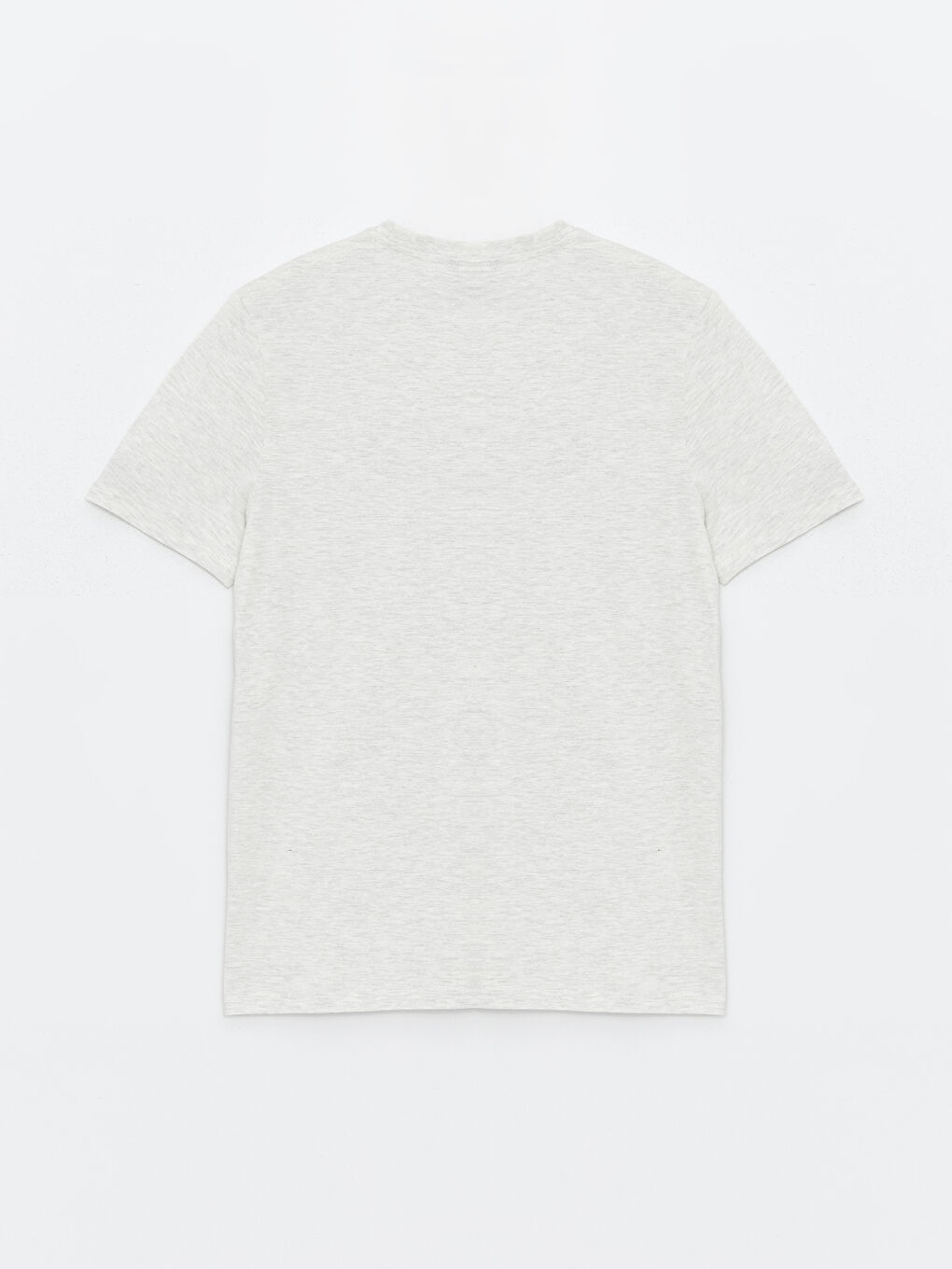 Beyaz Bisiklet Yaka Kısa Kollu Baskılı Penye Erkek Tişört-6