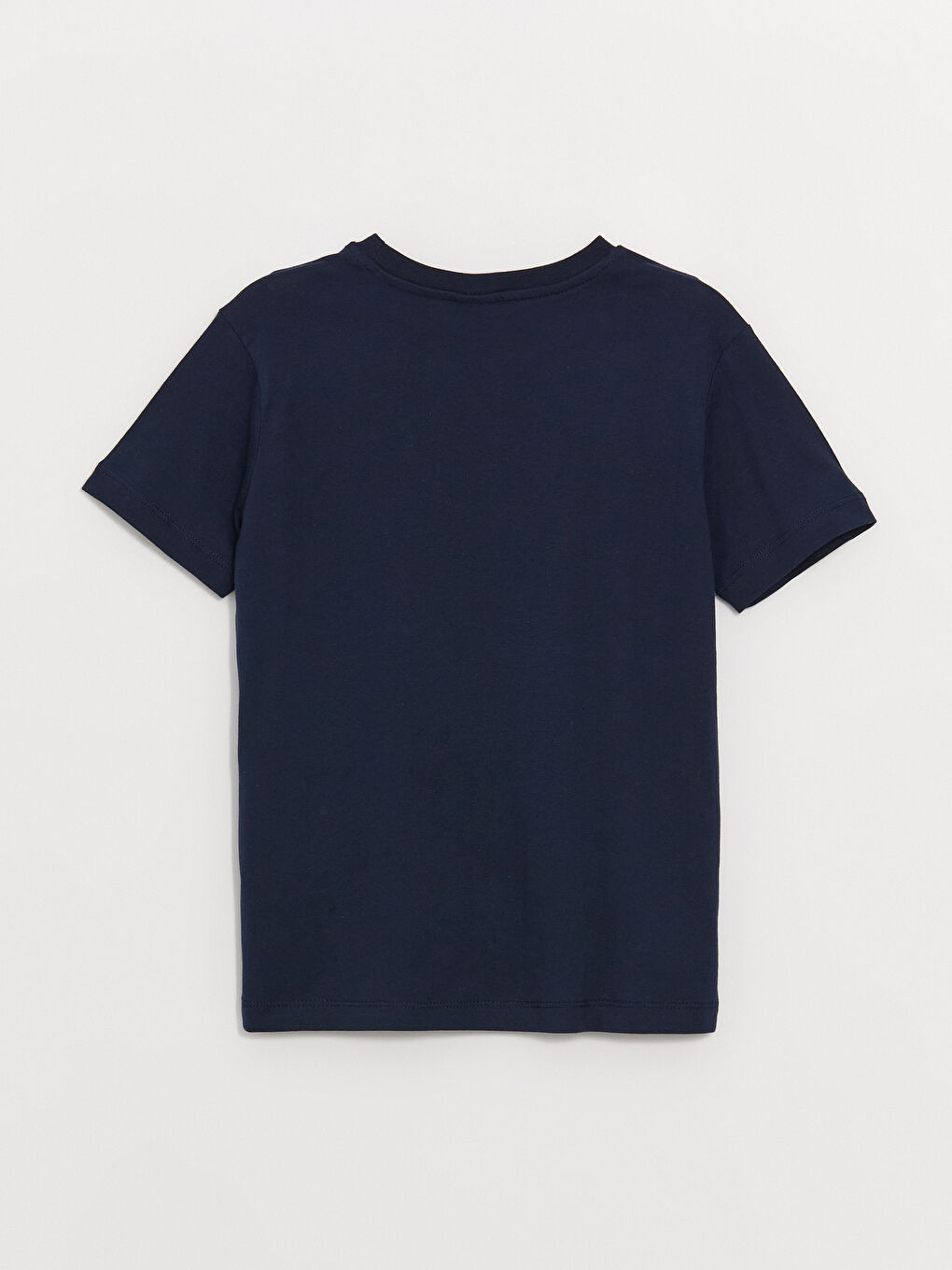 Lacivert Bisiklet Yaka Baskılı Kısa Kollu Erkek Çocuk Tişört-2