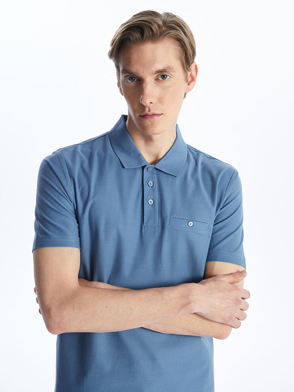 Polo Yaka Kısa Kollu Erkek Tişört-1