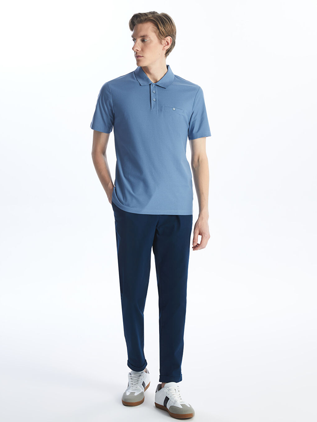 Polo Yaka Kısa Kollu Erkek Tişört-2