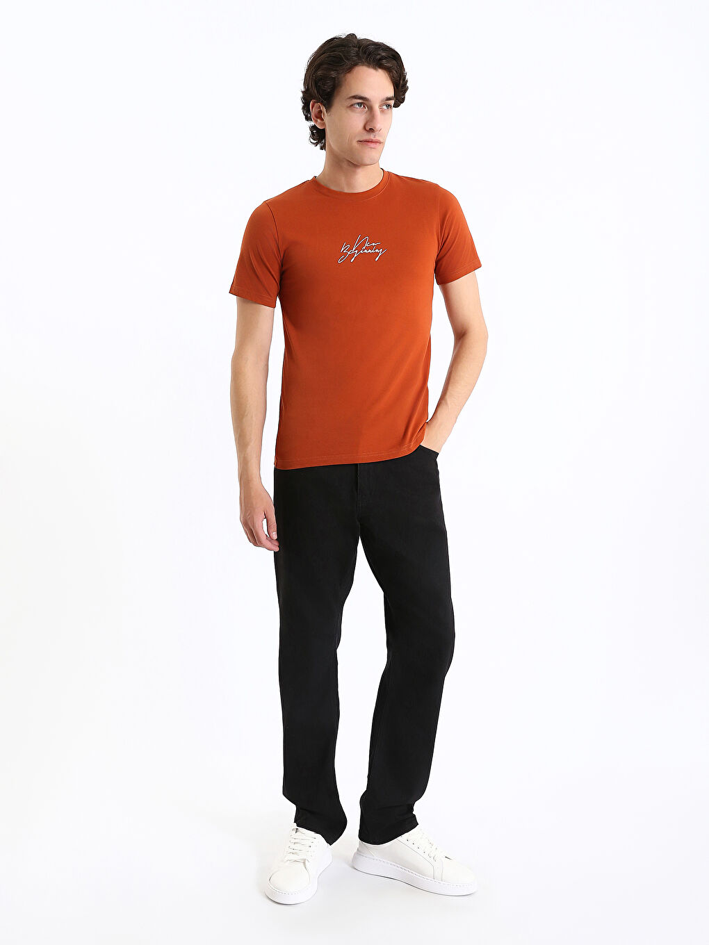 Crew Neck Short Sleeve Printed Men's T-Shirt-2