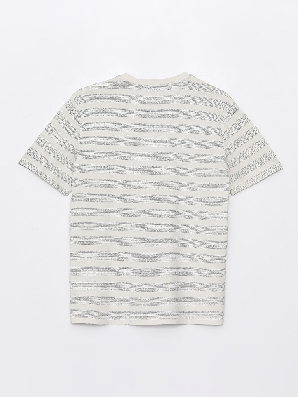 Mavi Bisiklet Yaka Kısa Kollu Çizgili Erkek Tişört-6