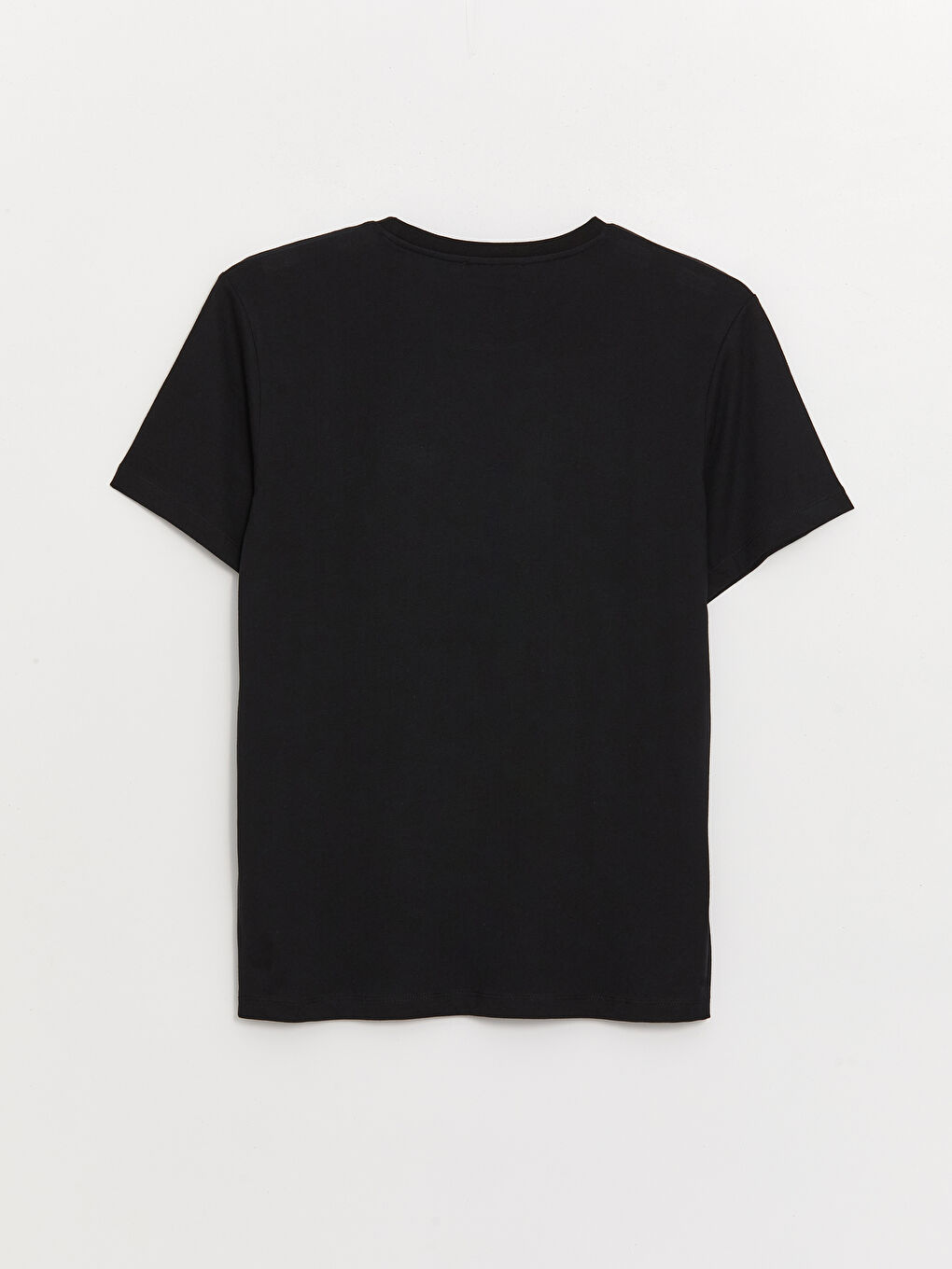 Siyah Bisiklet Yaka Kısa Kollu Baskılı Penye Erkek Tişört-6