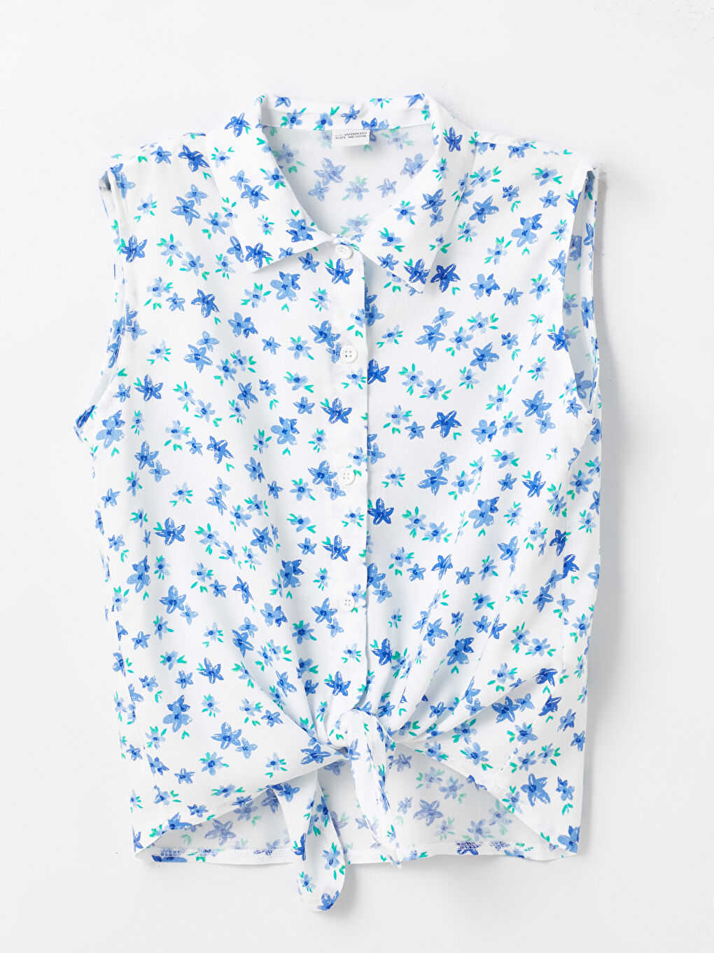 Patterned Girls' Crop Shirt -S4BU15Z4-LU7