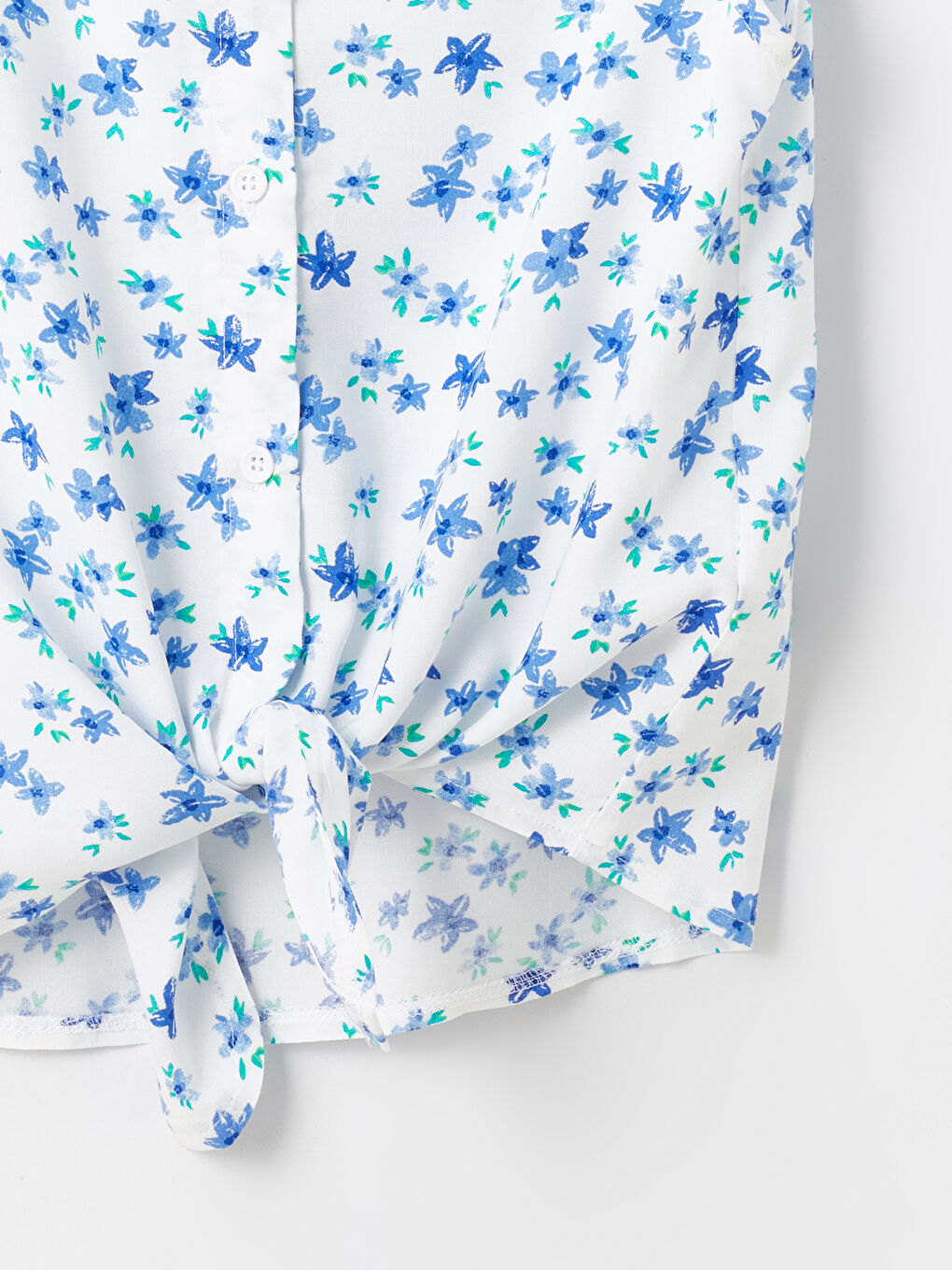 Patterned Girls' Crop Shirt -S4BU15Z4-LU7