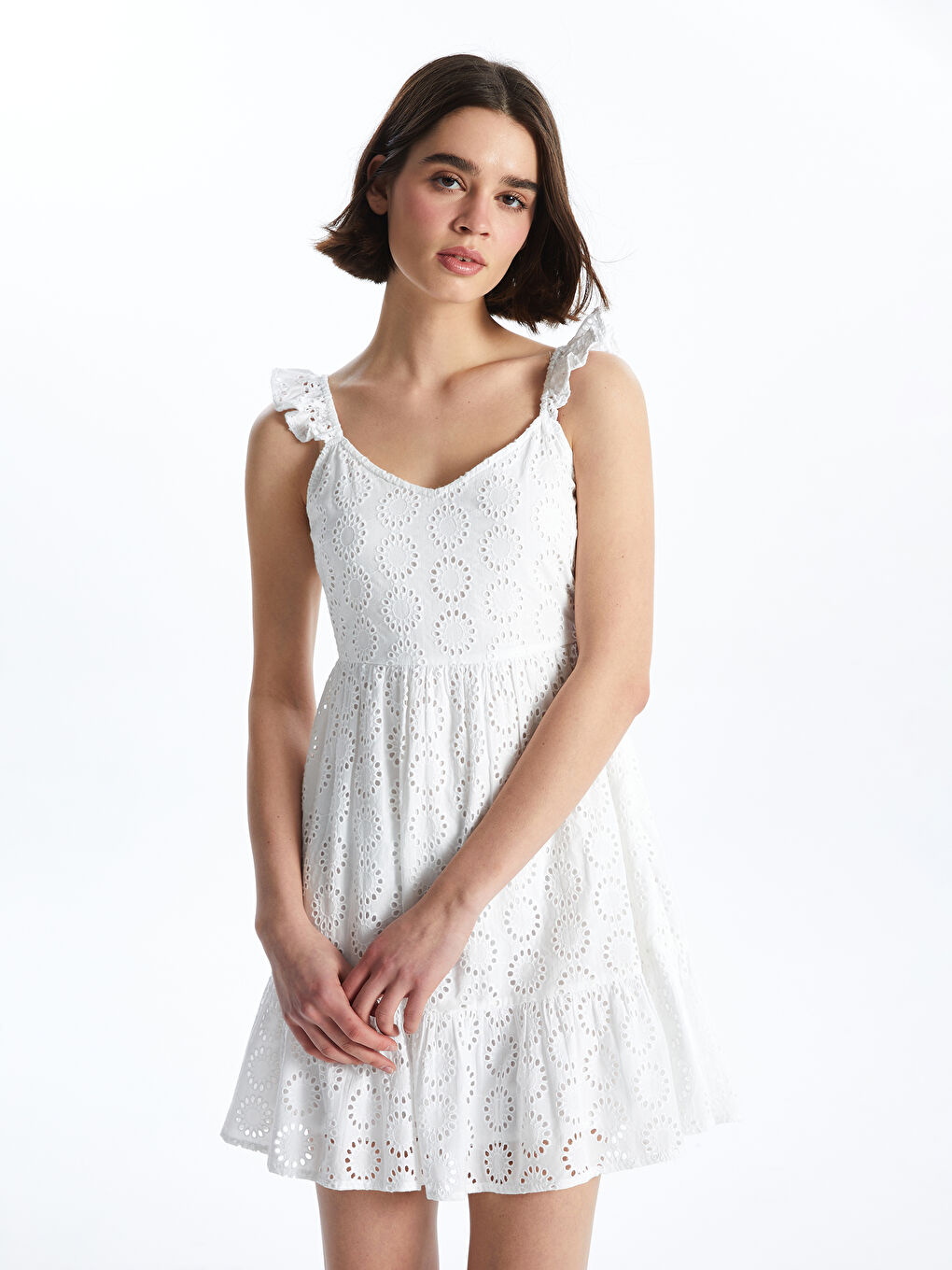 V-Neck Patterned Women's Dress -S4BV08Z8-Q6K