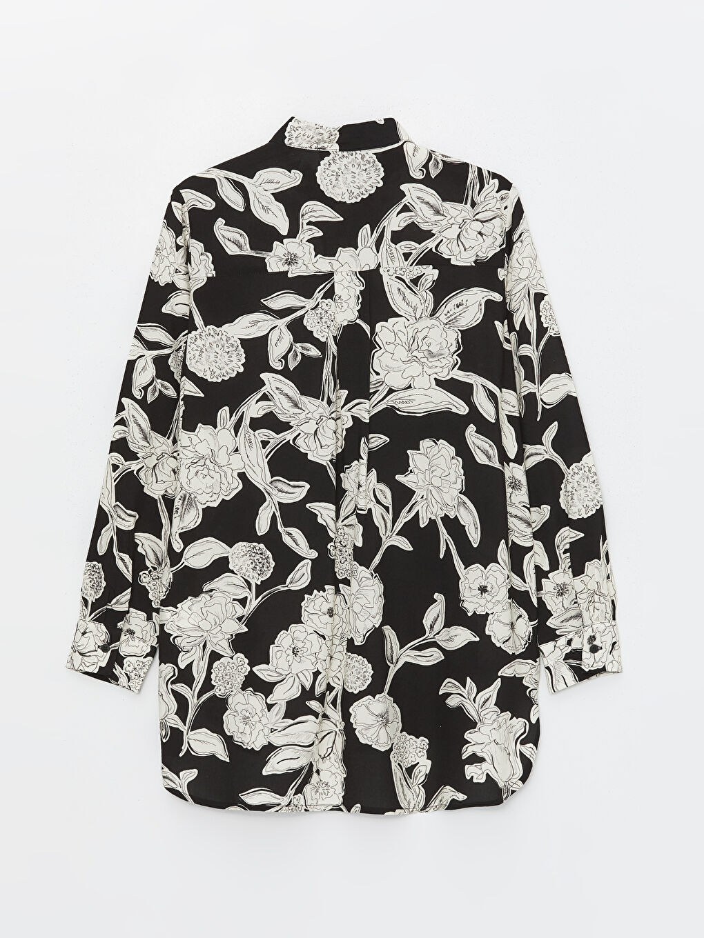 Bej Hakim Yaka Desenli Kadın Gömlek Tunik-6