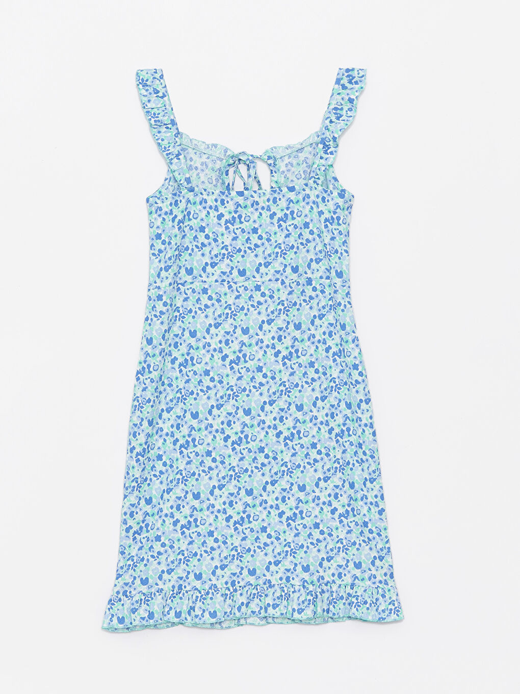 Tie Collar Patterned Strap Women's Dress -S4BV75Z8-VL5