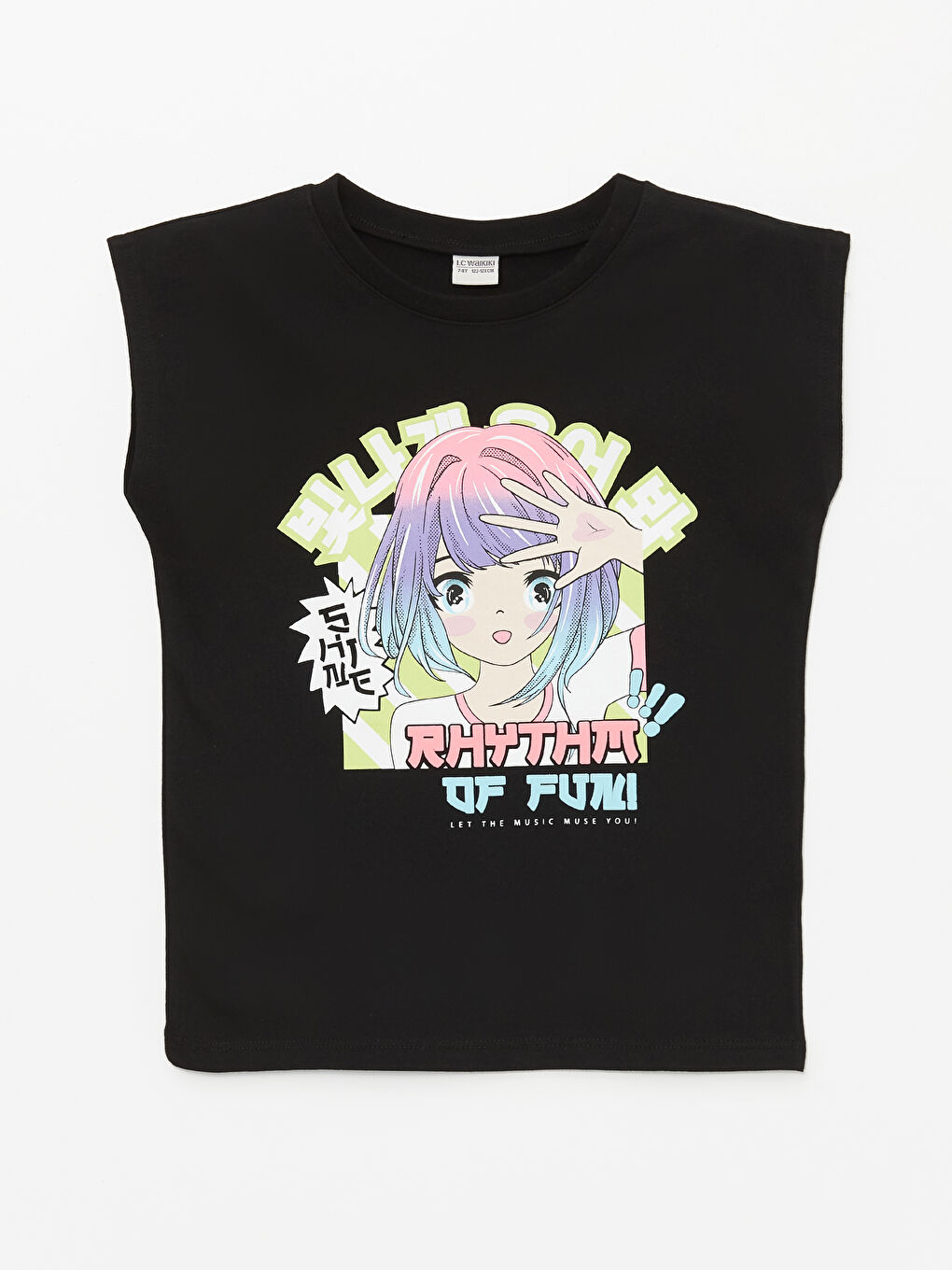 Crew Neck Printed Girl's Undershirt -S4BV91Z4-CVL