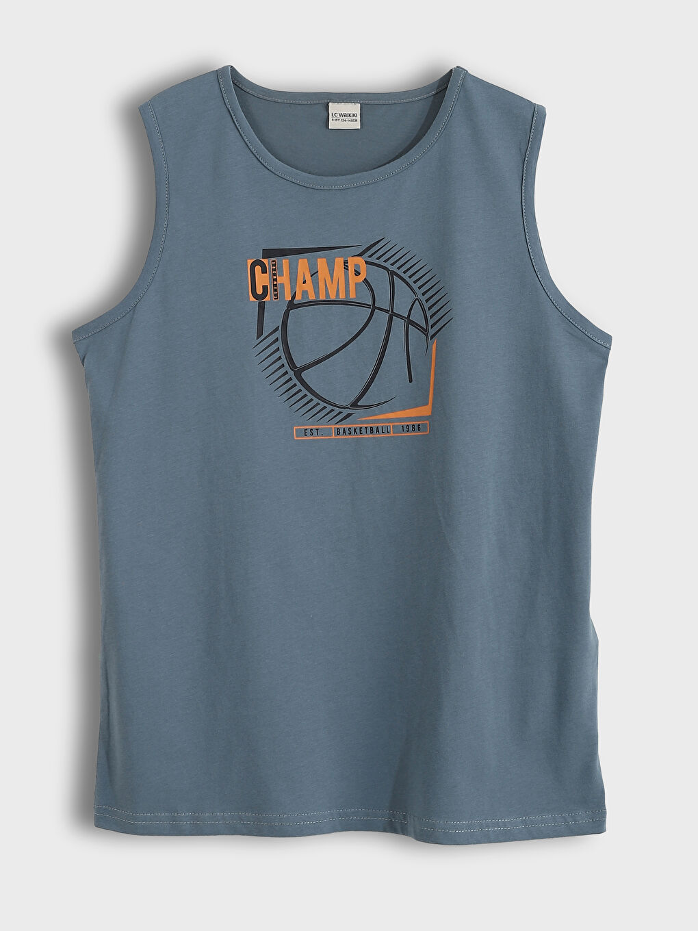 قميص داخلي بدون أكمام ياقة دائرية واسع للأولاد