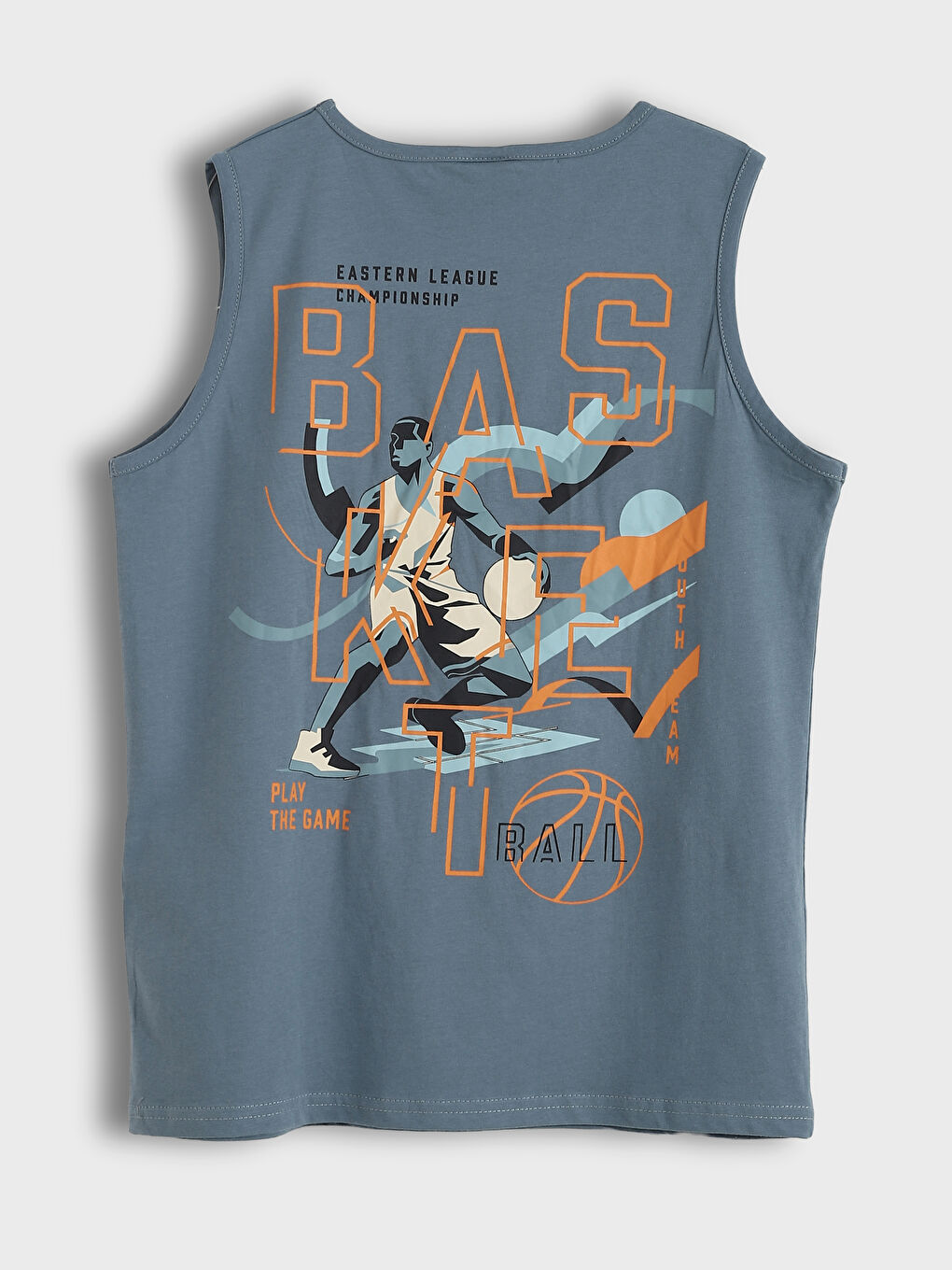 قميص داخلي بدون أكمام ياقة دائرية واسع للأولاد-1